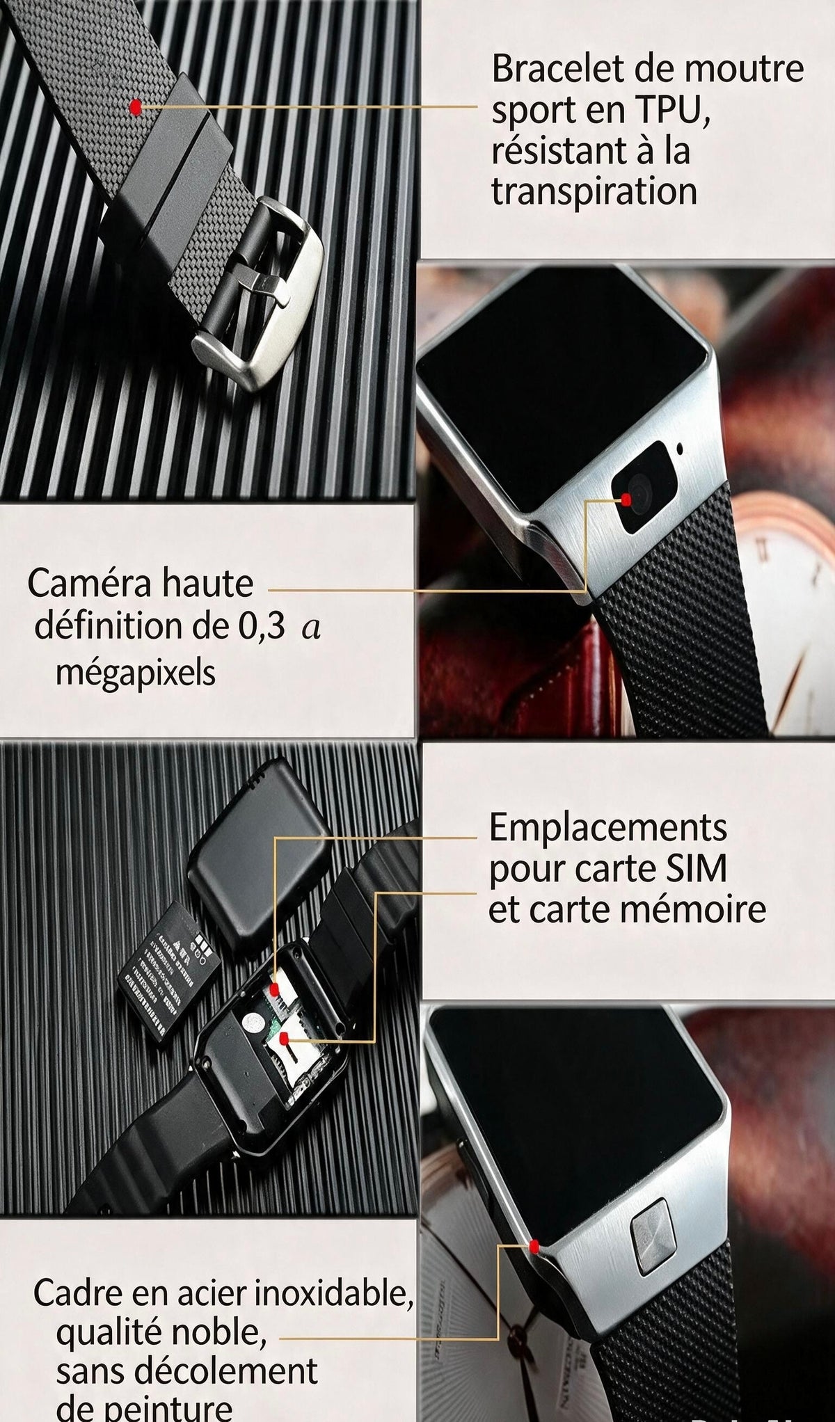 ⌚ Liberté Totale : Montre Intelligente 4G avec Caméra HD & Emplacement SIM