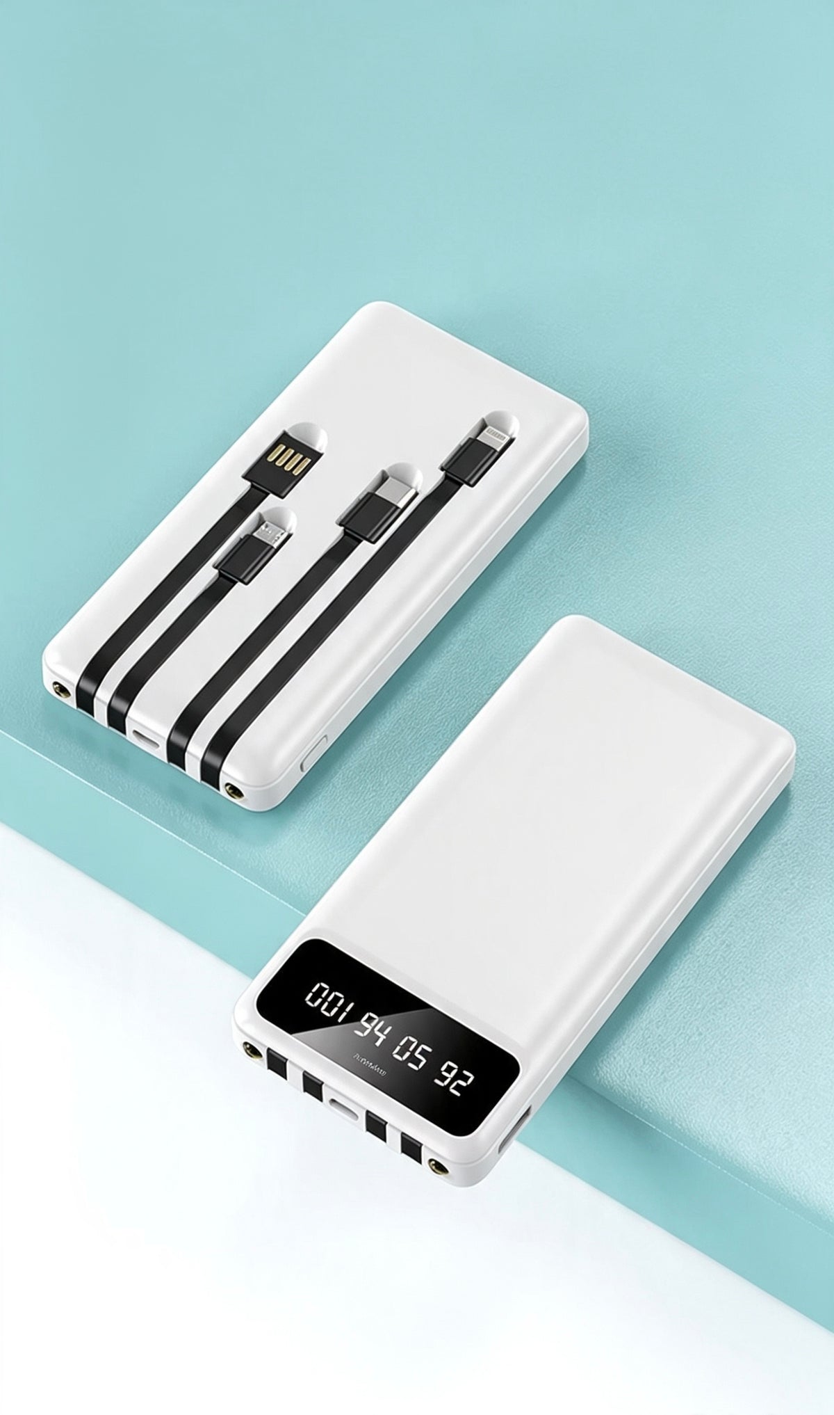 Mini Batterie Externe Fast-Charge – Pawer Bank Tout-en-Un avec Câbles Intégrés