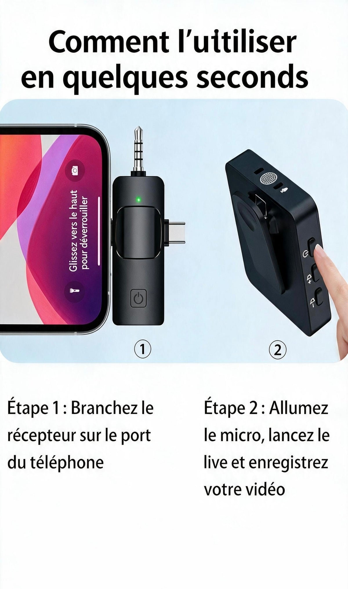Double Micro Cravate Sans Fil F11-2 – Spécial Interview & Vlogging | reduction intelligente des bruits