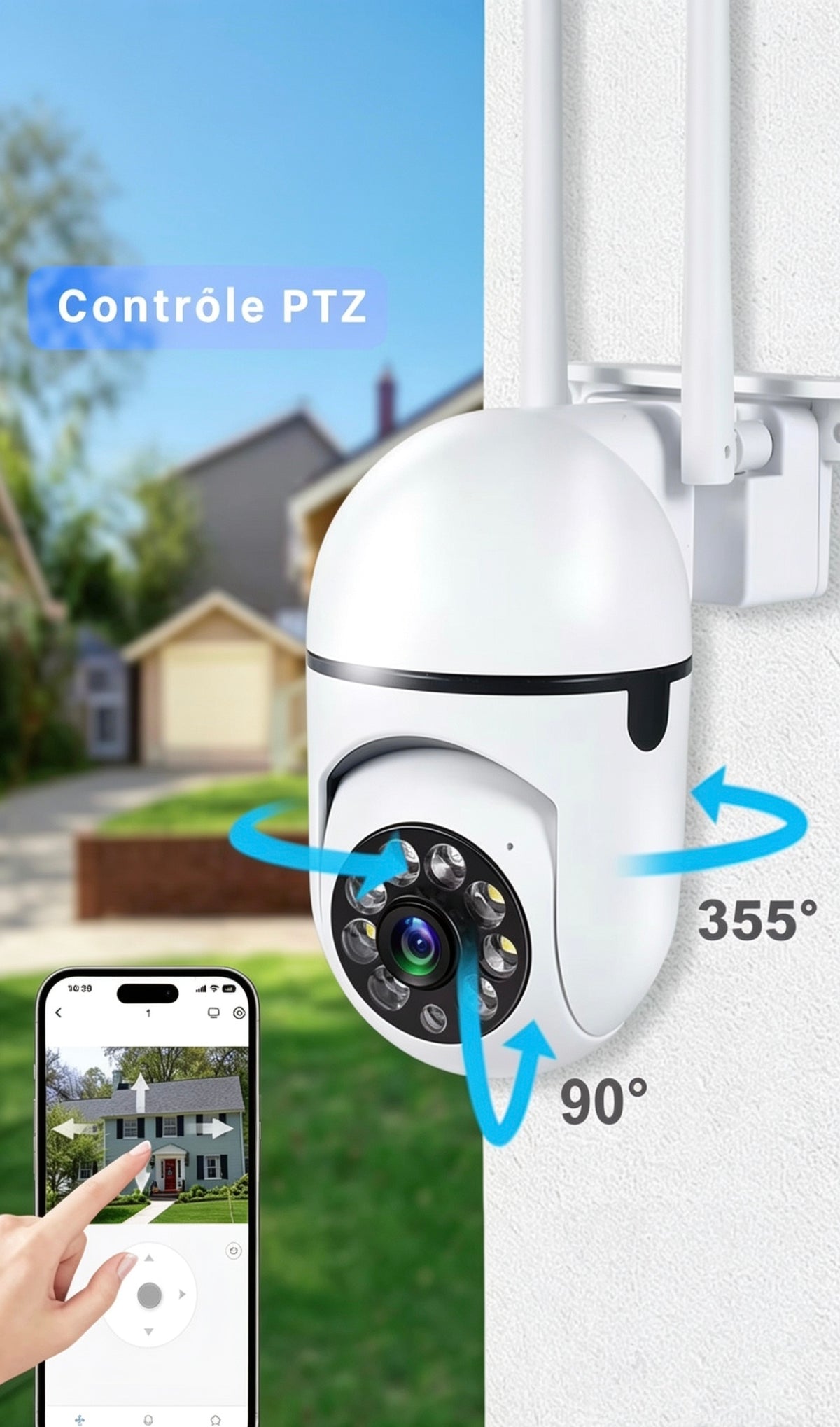 Caméra de Surveillance 360° WiFi – Vision Nocturne & Alarme Intelligente.