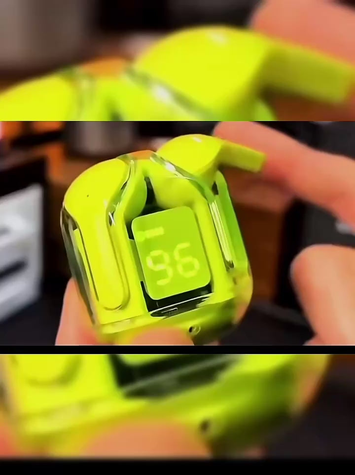 Air31 Transparent LED – Écouteurs Bluetooth Sans Fil Premium | Son HD & Écran LED